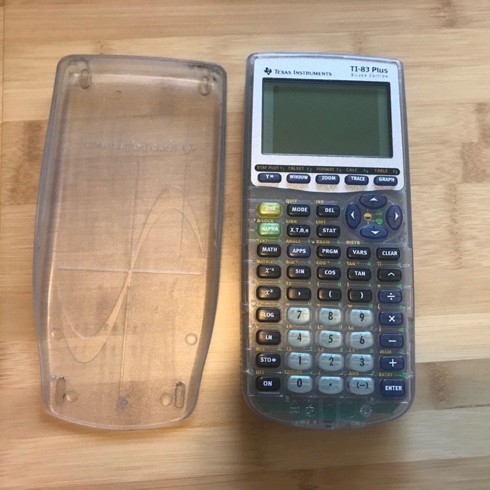 Texas Instruments TI-83+ Plus Silver Edition Graphing Calculator, Transparent
